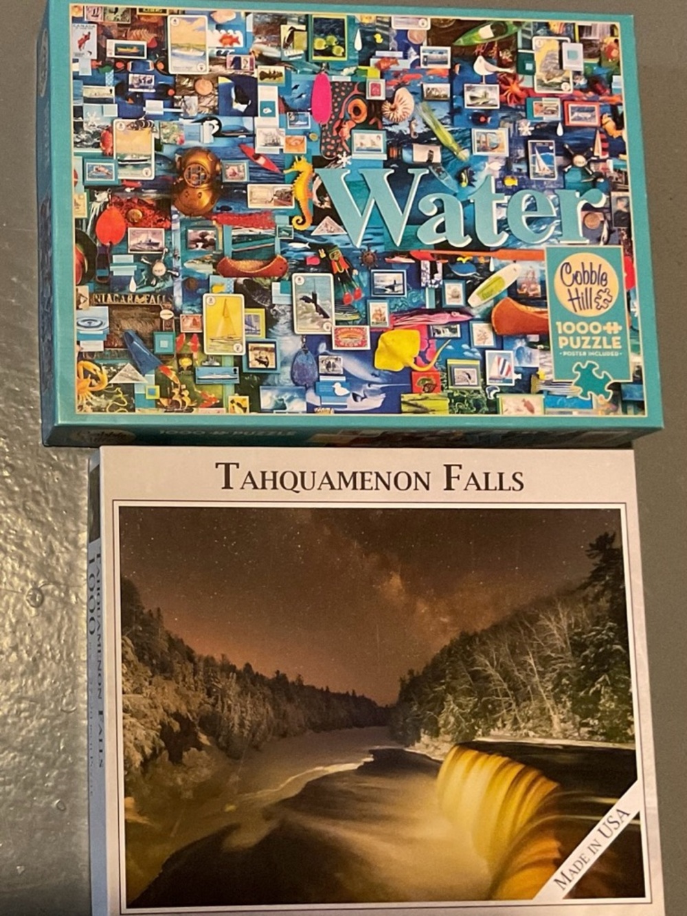 Puzzle Bundle 1000‑Piece Cobble Hill Water + Tahquamenon Falls – Complete